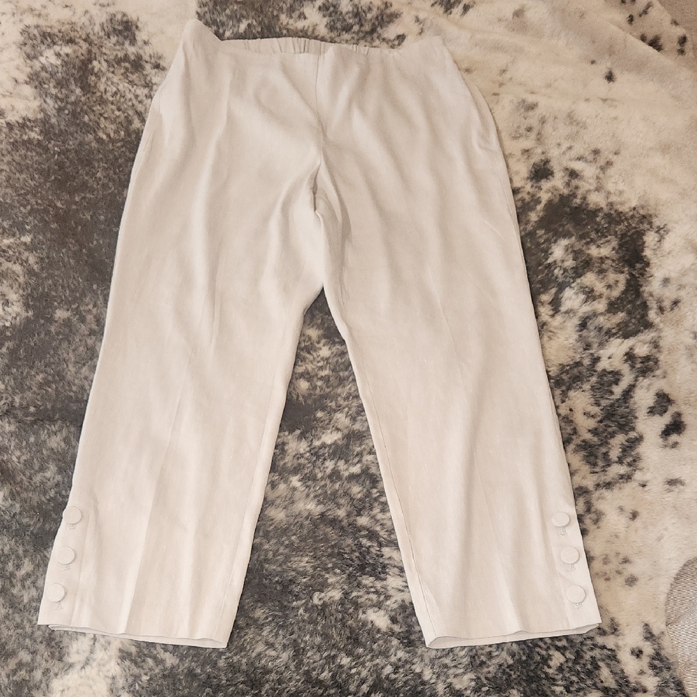 J. Jill Cream Linen Stretch Pants.